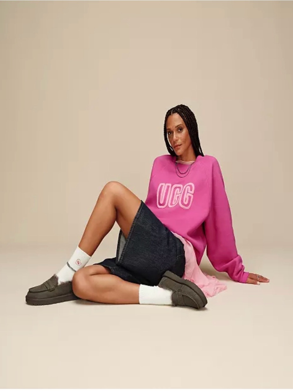 UGG Vibrant Woodviolet Logo Pullover Sweatshirt